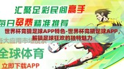 世界杯竞猜足球APP特色-世界杯竞猜足球APP，解锁足球狂欢的独特魅力