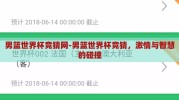 男篮世界杯竞猜网-男篮世界杯竞猜，激情与智慧的碰撞
