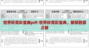 世界杯竞彩宝典pdf-世界杯竞彩宝典，解锁胜算之秘