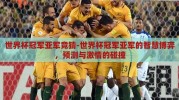 世界杯冠军亚军竞猜-世界杯冠军亚军的智慧博弈，预测与激情的碰撞