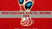 世界杯下注是什么意思-世界杯下注，激情与策略的碰撞