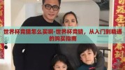 世界杯竞猜怎么买啊-世界杯竞猜，从入门到精通的购买指南