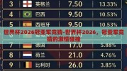 世界杯2026冠亚军竞猜-世界杯2026，冠亚军竞猜的激情碰撞