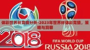 体彩世界杯竞猜分析-2023年世界杯体彩竞猜，策略与洞察