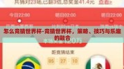 怎么竞猜世界杯-竞猜世界杯，策略、技巧与乐趣的融合