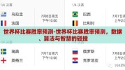 世界杯比赛胜率预测-世界杯比赛胜率预测，数据、算法与智慧的碰撞