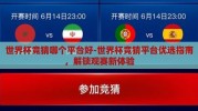 世界杯竞猜哪个平台好-世界杯竞猜平台优选指南，解锁观赛新体验