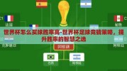 世界杯怎么买球胜率高-世界杯足球竞猜策略，提升胜率的智慧之选