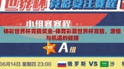 体彩世界杯竞猜奖金-体育彩票世界杯竞猜，激情与机遇的碰撞