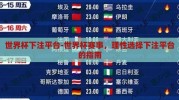 世界杯下注平台-世界杯赛事，理性选择下注平台的指南