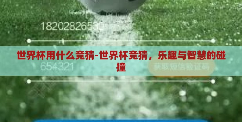 世界杯用什么竞猜-世界杯竞猜,乐趣与智慧的碰撞 世界杯用什么竞猜-世界杯竞猜,乐趣与智慧的碰撞