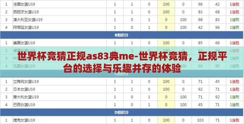 世界杯竞猜正规as83典me-世界杯竞猜,正规平台的选择与乐趣并存的体验 世界杯竞猜正规as83典me-世界杯竞猜,正规平台的选择与乐趣并存的体验