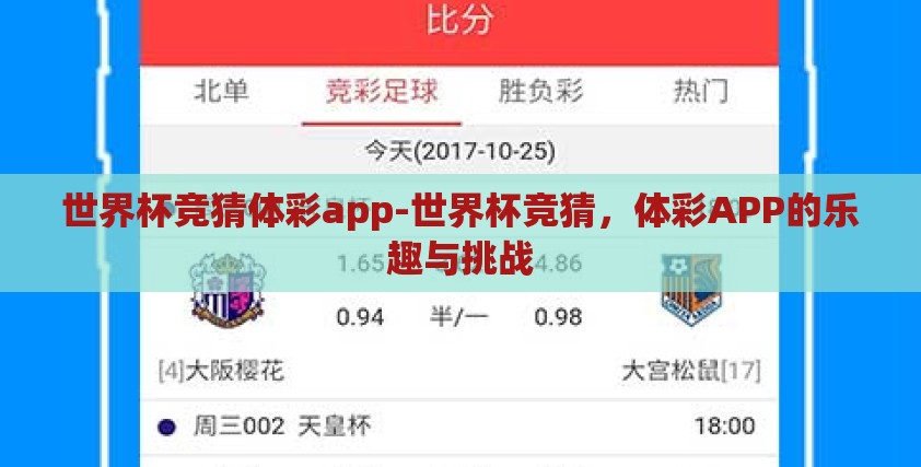世界杯竞猜体彩app-世界杯竞猜,体彩APP的乐趣与挑战 世界杯竞猜体彩app-世界杯竞猜,体彩APP的乐趣与挑战