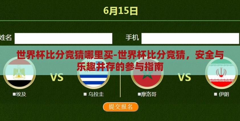 世界杯比分竞猜哪里买-世界杯比分竞猜，安全与乐趣并存的参与指南