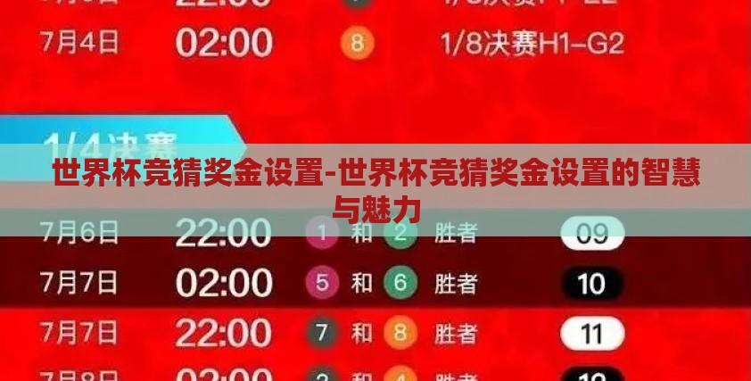 世界杯竞猜奖金设置-世界杯竞猜奖金设置的智慧与魅力 世界杯竞猜奖金设置-世界杯竞猜奖金设置的智慧与魅力