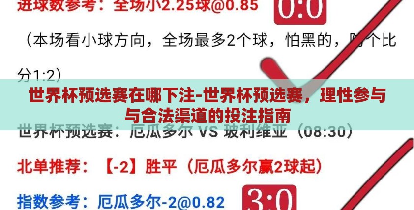 世界杯预选赛在哪下注-世界杯预选赛,理性参与与合法渠道的投注指南 世界杯预选赛在哪下注-世界杯预选赛,理性参与与合法渠道的投注指南