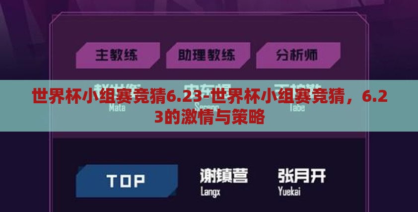 世界杯小组赛竞猜6.23-世界杯小组赛竞猜,6.23的激情与策略 世界杯小组赛竞猜6.23-世界杯小组赛竞猜,6.23的激情与策略