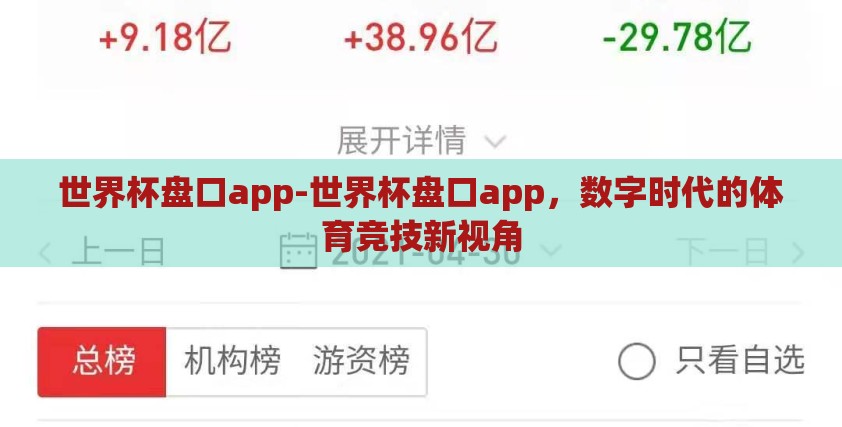 世界杯盘口app-世界杯盘口app，数字时代的体育竞技新视角