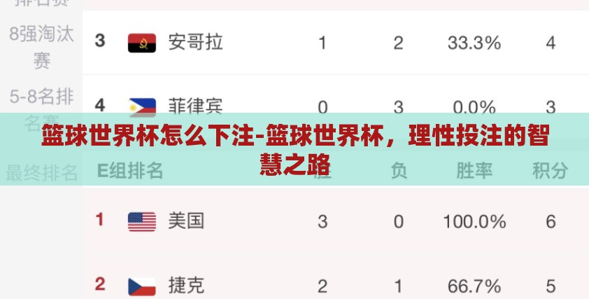 篮球世界杯怎么下注-篮球世界杯，理性投注的智慧之路