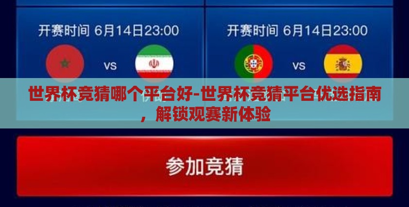 世界杯竞猜哪个平台好-世界杯竞猜平台优选指南，解锁观赛新体验