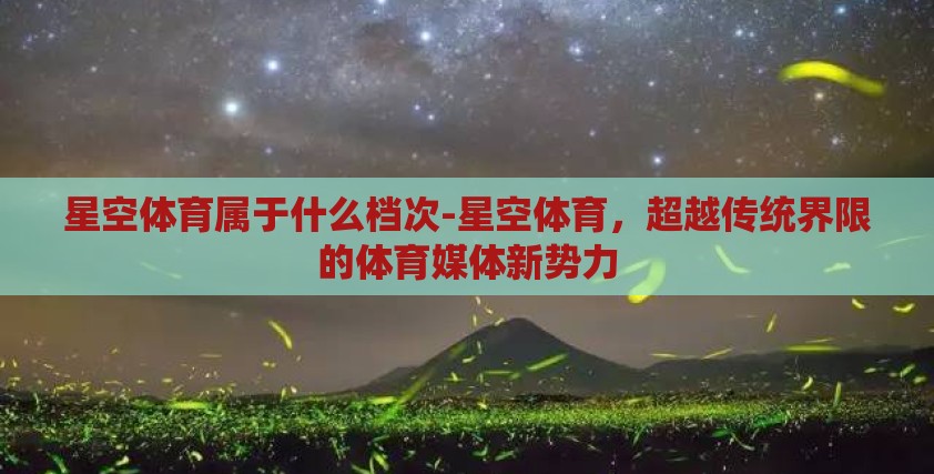 星空体育属于什么档次-星空体育，超越传统界限的体育媒体新势力