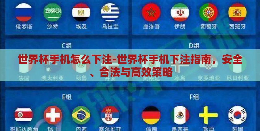 世界杯手机怎么下注-世界杯手机下注指南，安全、合法与高效策略
