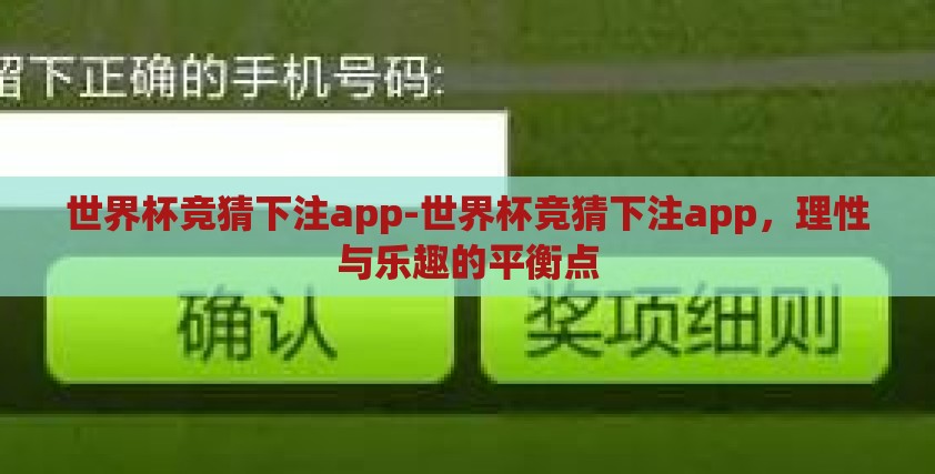 世界杯竞猜下注app-世界杯竞猜下注app，理性与乐趣的平衡点