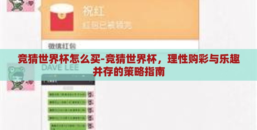 竞猜世界杯怎么买-竞猜世界杯，理性购彩与乐趣并存的策略指南